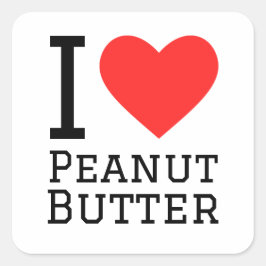 Adesivo Quadrado Eu adoro manteiga de amendoim