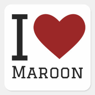 Adesivo Quadrado Eu adoro maroon quadrado