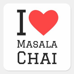 Adesivo Quadrado Eu adoro masala chai