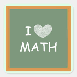 Adesivo Quadrado Eu Adoro Matemática