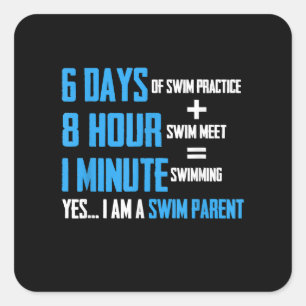 Adesivo Quadrado Eu Adoro Nadar - Natação