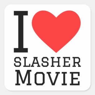 Adesivo Quadrado Eu adoro o filme de slasher