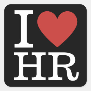 Adesivo Quadrado Eu ❤️ Adoro o Funcionarios do RH Square Sticker - 