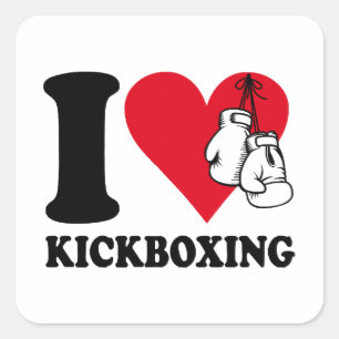 Adesivo Quadrado Eu adoro o kickboxe