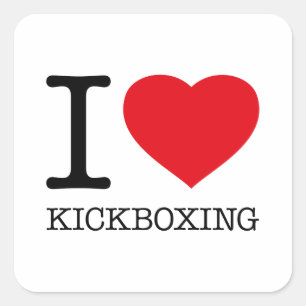 ADESIVO QUADRADO EU ADORO O KICKBOXING