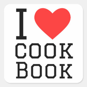 Adesivo Quadrado Eu adoro o livro de cozinheiros