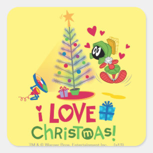 Adesivo Quadrado Eu adoro o Natal - MARVIN MARTIAN™