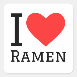 Adesivo Quadrado Eu adoro o Ramen