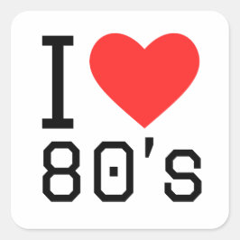 Adesivo Quadrado Eu adoro oitenta
