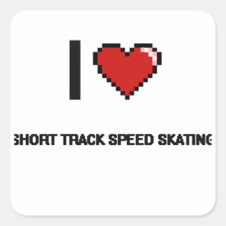Adesivo Quadrado Eu adoro os retrorreflectores digitais de Skating