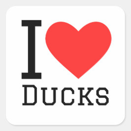Adesivo Quadrado Eu adoro patos