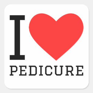 Adesivo Quadrado Eu adoro pedicure