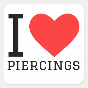 Adesivo Quadrado Eu adoro piercings