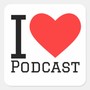 Adesivo Quadrado Eu adoro podcast