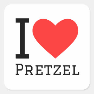 Adesivo Quadrado Eu adoro pretzel