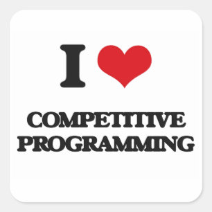 Adesivo Quadrado Eu adoro programação competitiva