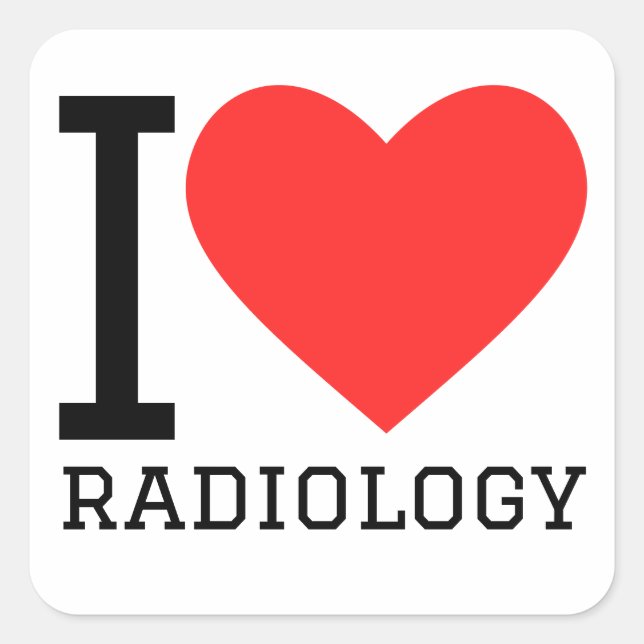 Adesivo Quadrado Eu adoro radiologia (Frente)