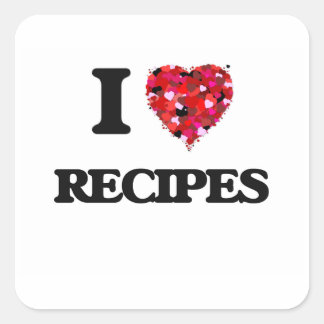 Adesivo Quadrado Eu adoro receitas comida