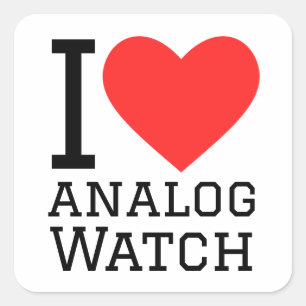 Adesivo Quadrado Eu adoro relógio analógico