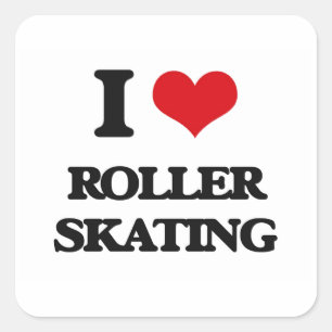 Adesivo Quadrado Eu Adoro Roller Skating
