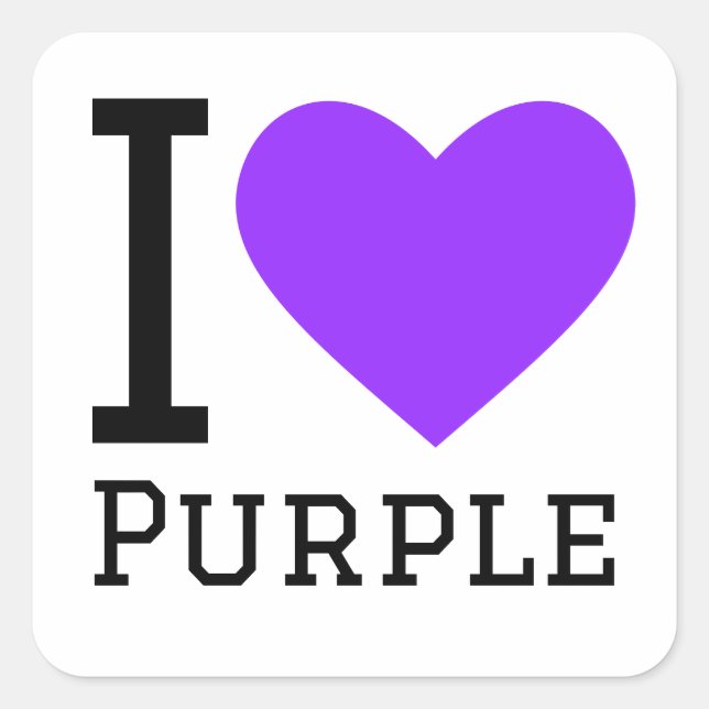 Adesivo Quadrado Eu adoro roxo (Frente)
