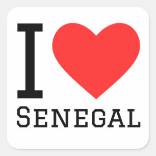 Adesivo Quadrado Eu adoro senegal
