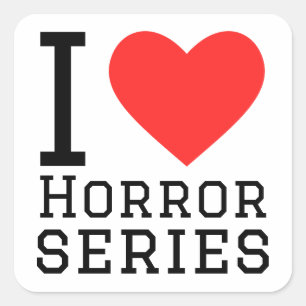 Adesivo Quadrado Eu adoro séries de horror