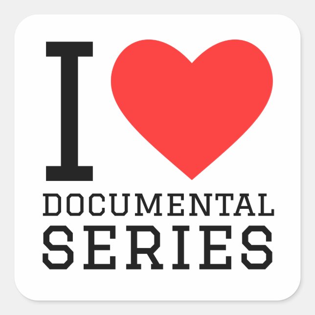 Adesivo Quadrado Eu adoro séries documentais (Frente)