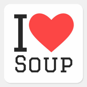 Adesivo Quadrado Eu adoro sopa