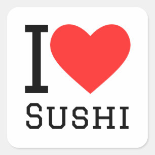 Adesivo Quadrado Eu adoro sushi