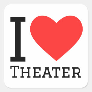Adesivo Quadrado Eu adoro teatro