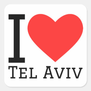 Adesivo Quadrado Eu adoro tel aviv