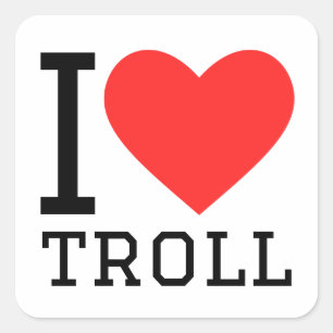 Adesivo Quadrado Eu adoro troll