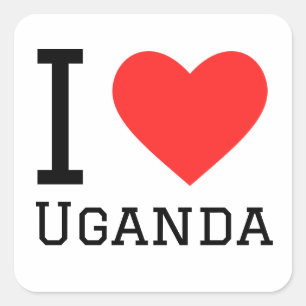 Adesivo Quadrado Eu adoro Uganda Square Sticker