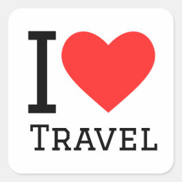 Adesivo Quadrado Eu adoro viagem