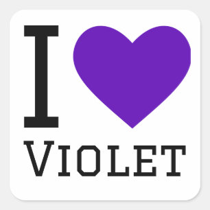 Adesivo Quadrado Eu adoro violeta
