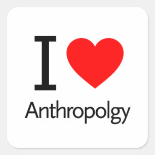 Adesivo Quadrado Eu amo a antropologia