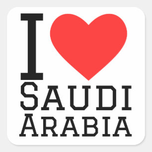 Adesivo Quadrado Eu amo a Arábia Saudita