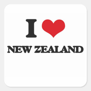 Adesivo Quadrado Eu amo a Nova Zelândia