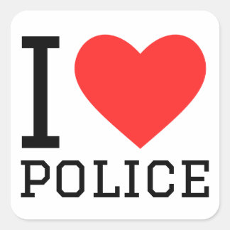 Adesivo Quadrado eu amo a polícia