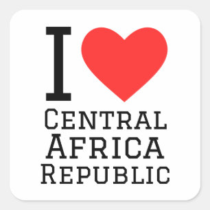 Adesivo Quadrado Eu amo a república da áfrica central