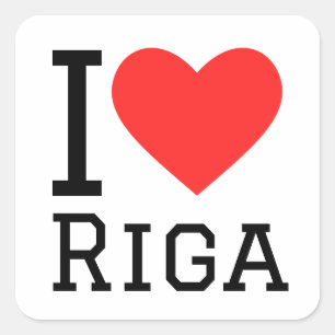 Adesivo Quadrado Eu amo a riga