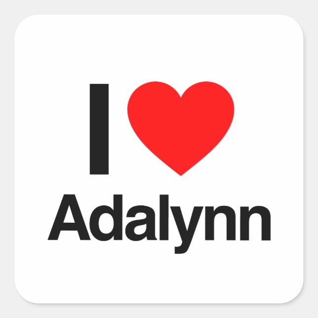 Adesivo Quadrado eu amo adalynn (Frente)
