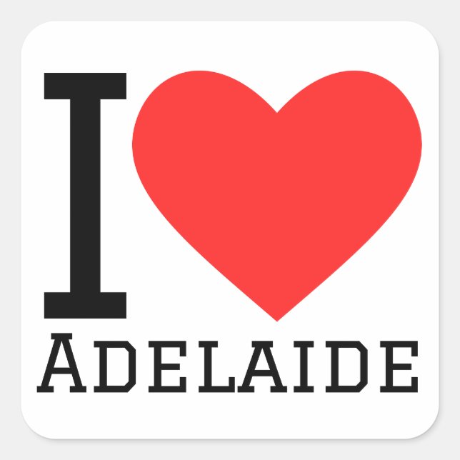 Adesivo Quadrado Eu amo Adelaide (Frente)
