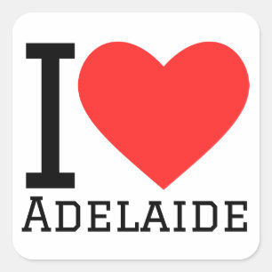 Adesivo Quadrado Eu amo Adelaide