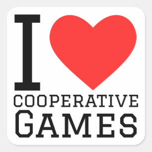 Adesivo Quadrado Eu amo amantes de jogos cooperativos