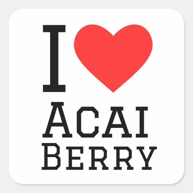 Adesivo Quadrado Eu amo amora acai (Frente)