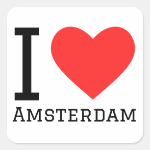 Adesivo Quadrado Eu amo Amsterdã