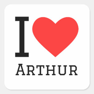Adesivo Quadrado Eu amo Arthur