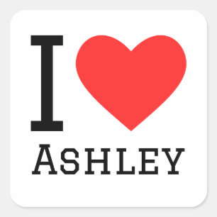 Adesivo Quadrado Eu amo ashley